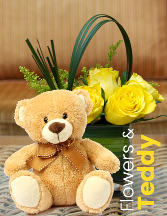 Flowers and Teddy