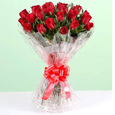 24 Fresh Red Roses Bunch
