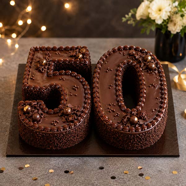 50th Numeric Chocolate Cake