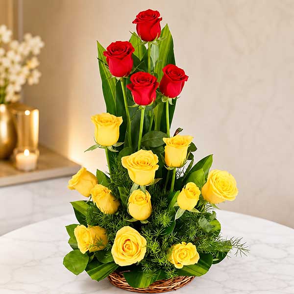 Golden Rose Basket