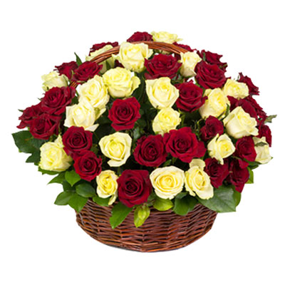 Nice 75 Roses Basket