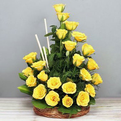 Best Yellow Rose Basket