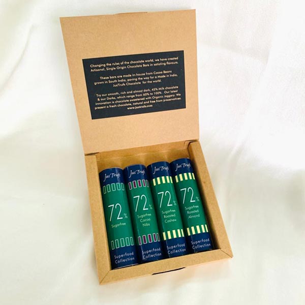 Assorted 72% Dark Chocolate Sugarfree Logs Superfood