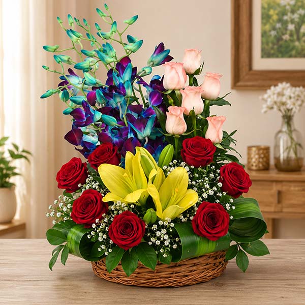 Best Wishes Floral Basket