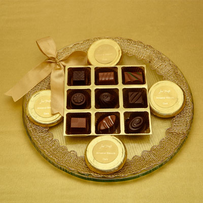 Artisanal Bisks and Classic Truffles Glass Platter