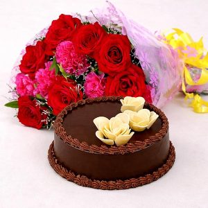 Cute Flowers with Cake