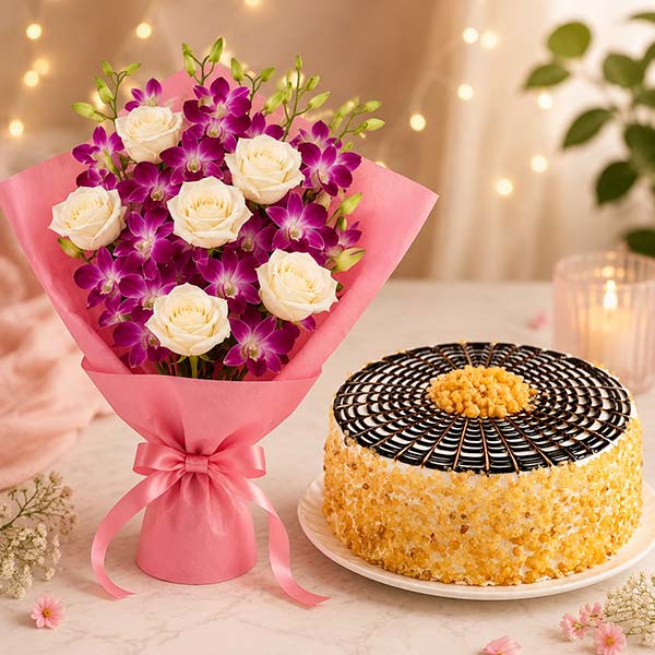Exclusive Orchid N Cake Hamper