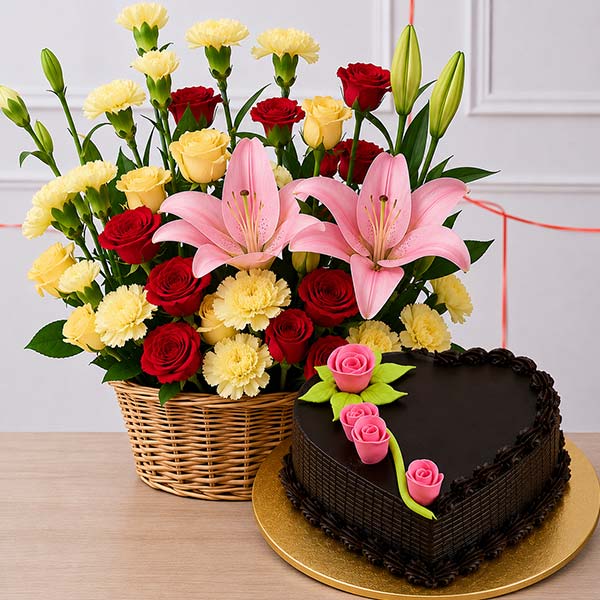 Exotic Flowers and Cake