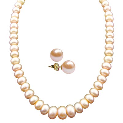 New Single Line Peach Pearl Necklace