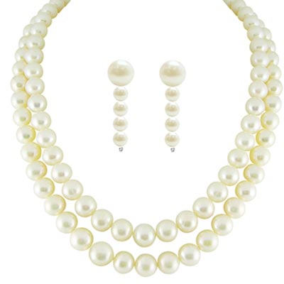 New Dual Line Classic Pearl Necklace