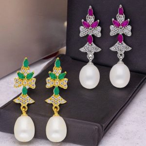 Swirls Pearl Earrings Combo