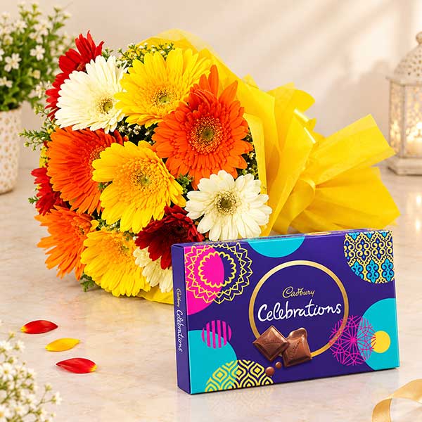 Mixed Gerberas with Chocolates