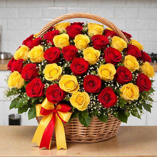 Nice 75 Roses Basket