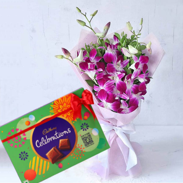 Orchid with Cadbury Celebration