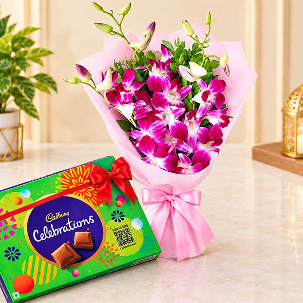 Orchid with Cadbury Celebration