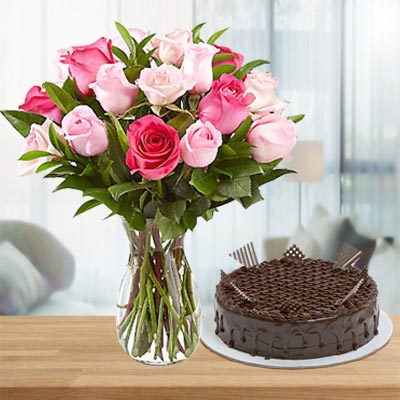 Flowers with Five Star Cake