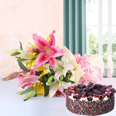 Lilies with Black Forest Cake