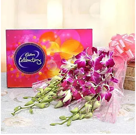 Orchid with Cadbury Celebration