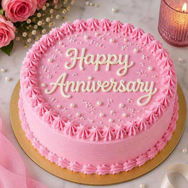 Happy Anniversary Strawberry Cake
