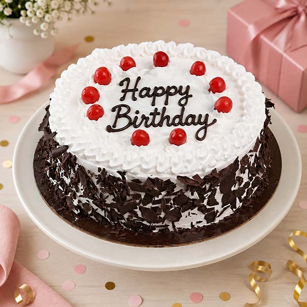 Happy Birthday Black Forest Cake