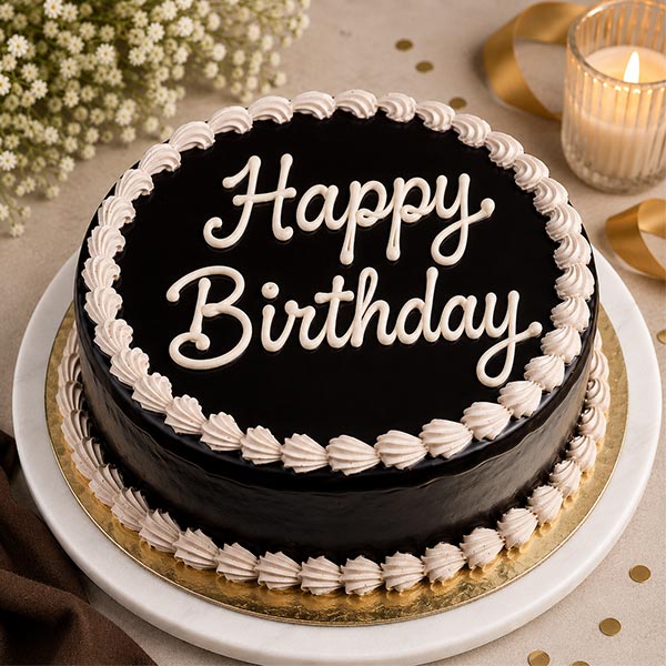 Happy Birthday Chocolate Truffle Cake