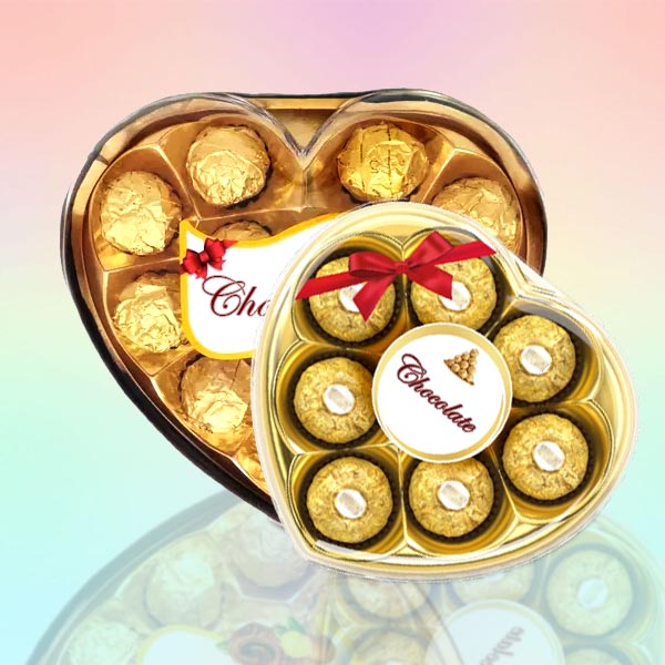 Heart Shaped Golden Rocher Chocolates