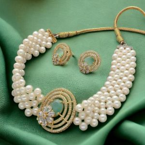 Haarshini Pearl Choker Necklace