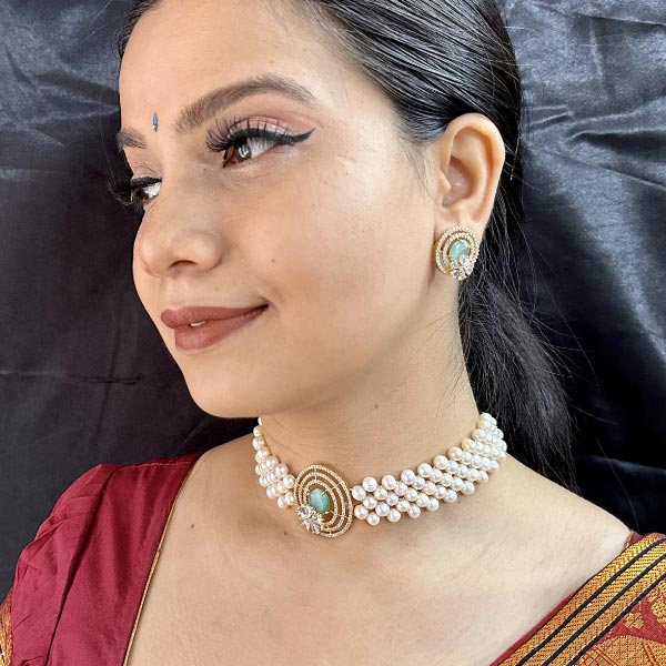 Haarshini Pearl Choker Necklace