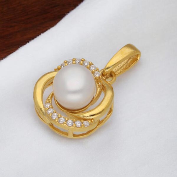 925 Silver Jagrati Designer Pearl Pendant