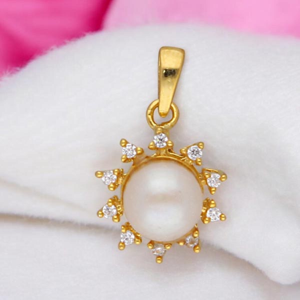 92.5 Sterling Silver Meera Simple Pearl Pendant