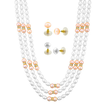 AAA Quality White & Pink Necklace