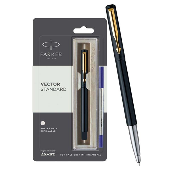 Parker Vector Standard Gold Trim Roller Ball Pen