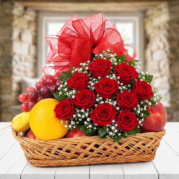 Rosy Fruit Basket