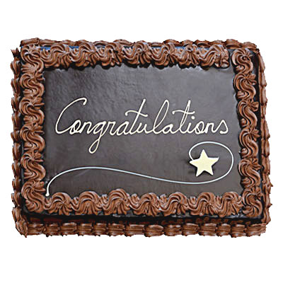 Five Star Congratulation Chocolate Cake