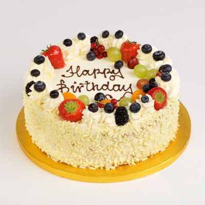 Happy Birthday Fresh Fruit 5 Star Cake