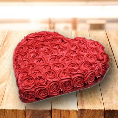 Designer Rose Heart Cake