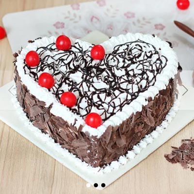 Heart Shaped Black Forest Cake