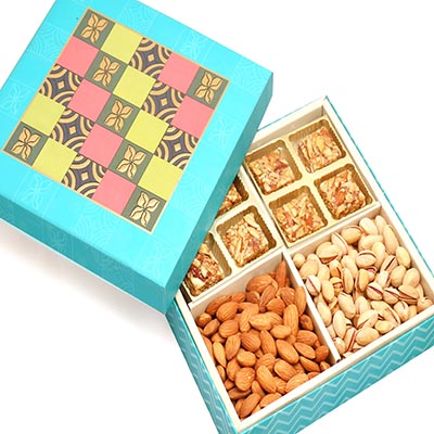 Blue Print Bites and Dry Fruits Hamper Box