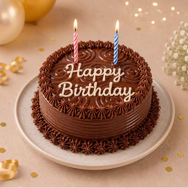 Happy Birthday Cake with Candles