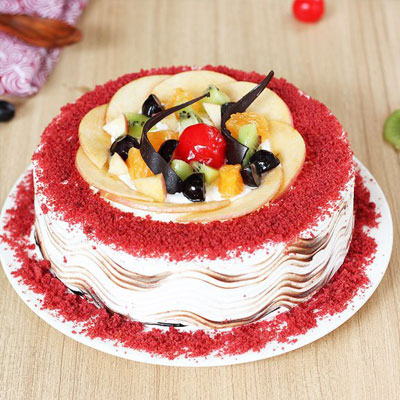 Red Velvet Fresh Fruity Cake