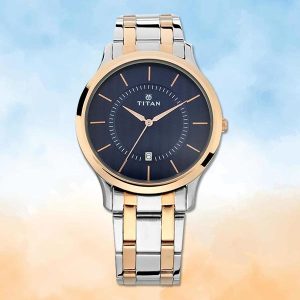 Titan Watch for Men with Date Stainless Steel Strap