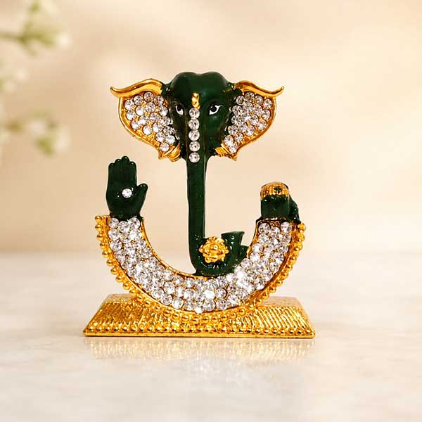 Artistic Shiny Lord Ganesha Showpiece for Car and Home Décor