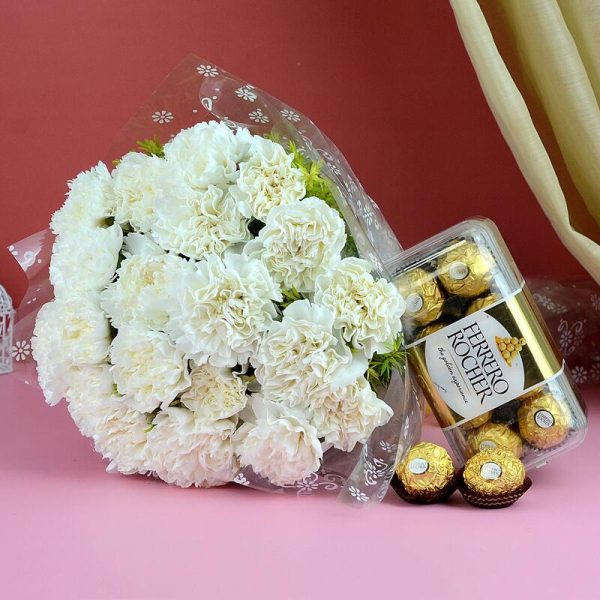 Carnation Bouquet with Ferrero Rocher