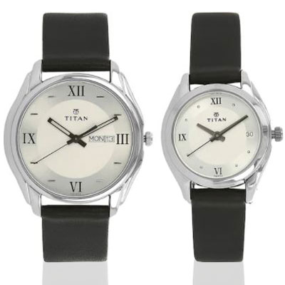 Silver Dial Leather Strap Watches