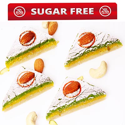 Sugar Free Kaju Kesar Pista Triangles