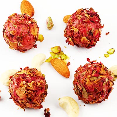 Rose Petal Strawberry Balls