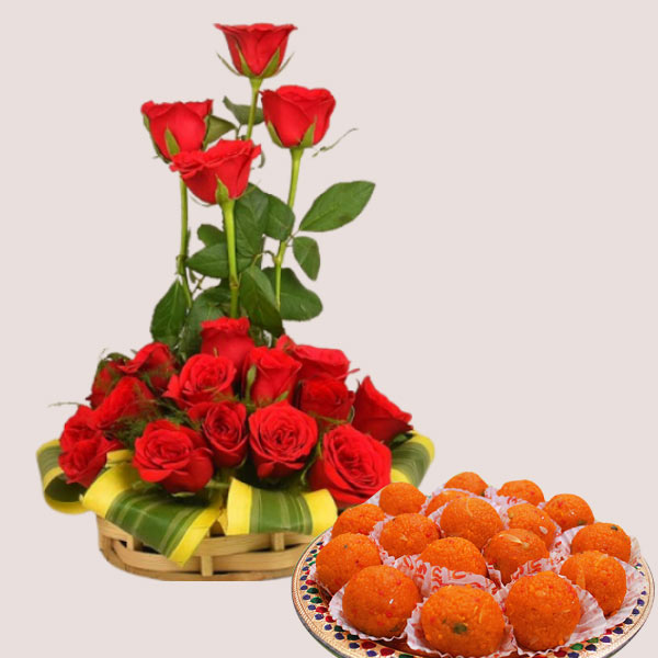 Midnight Roses with Motichur Laddu
