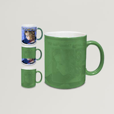 Colour Changing Green Magic Photo Mug