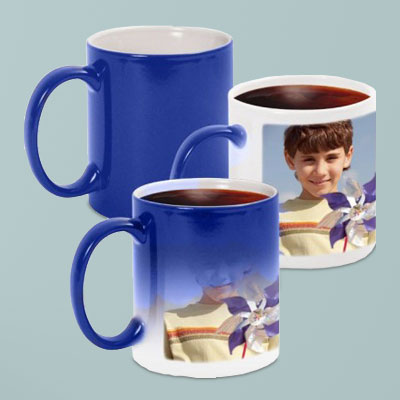 Colour Changing Blue Magic Photo Mug