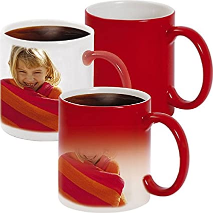 Colour Changing Red Magic Photo Mug